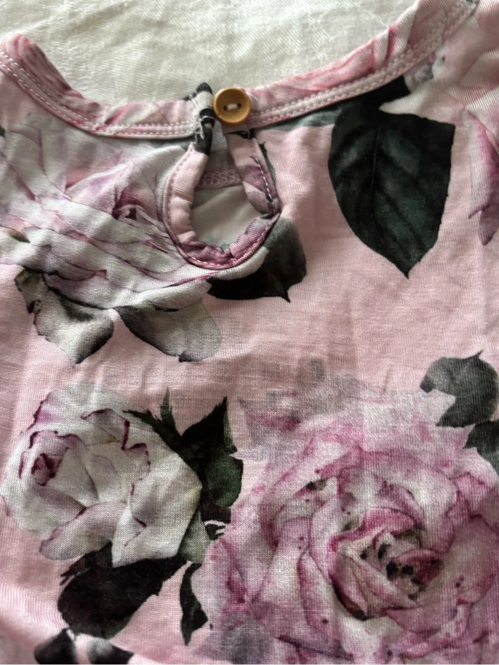 Bums & Roses Baby Girl Pink Floral Tulle Bodysuit Romper 18-24M Long Sleeve
